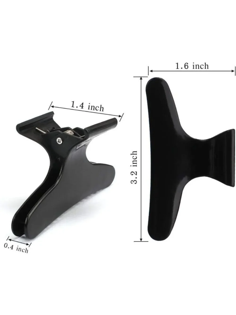 12 Pack Hair Claw Clips - Black & White Butterfly Styling, Sectioning & Cutting